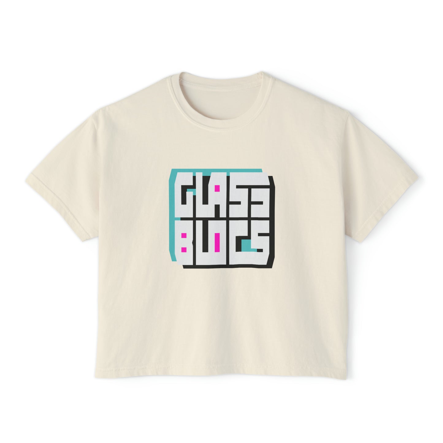 Color Block Logo Women's Retro Boxy T-Shirt