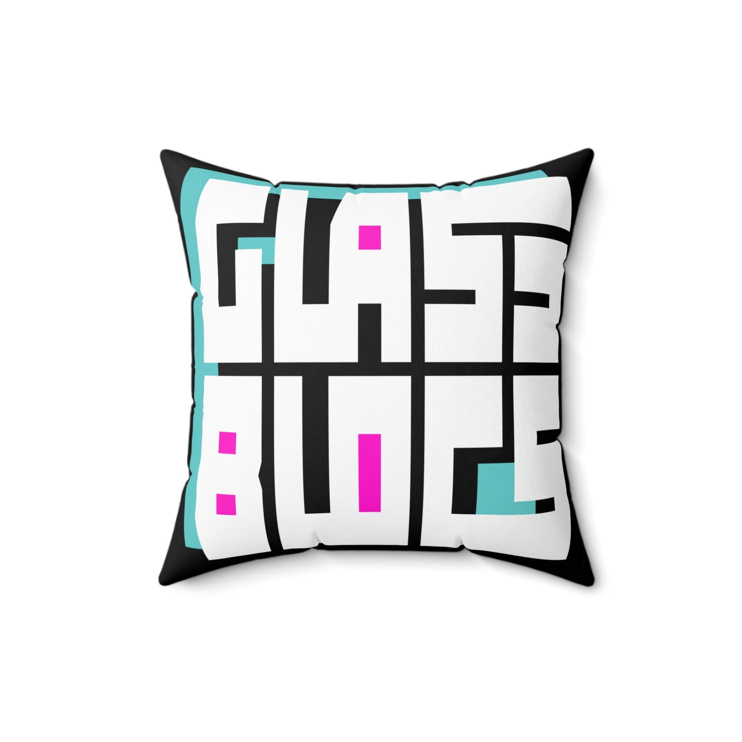 Color Block Logo Square Pillow