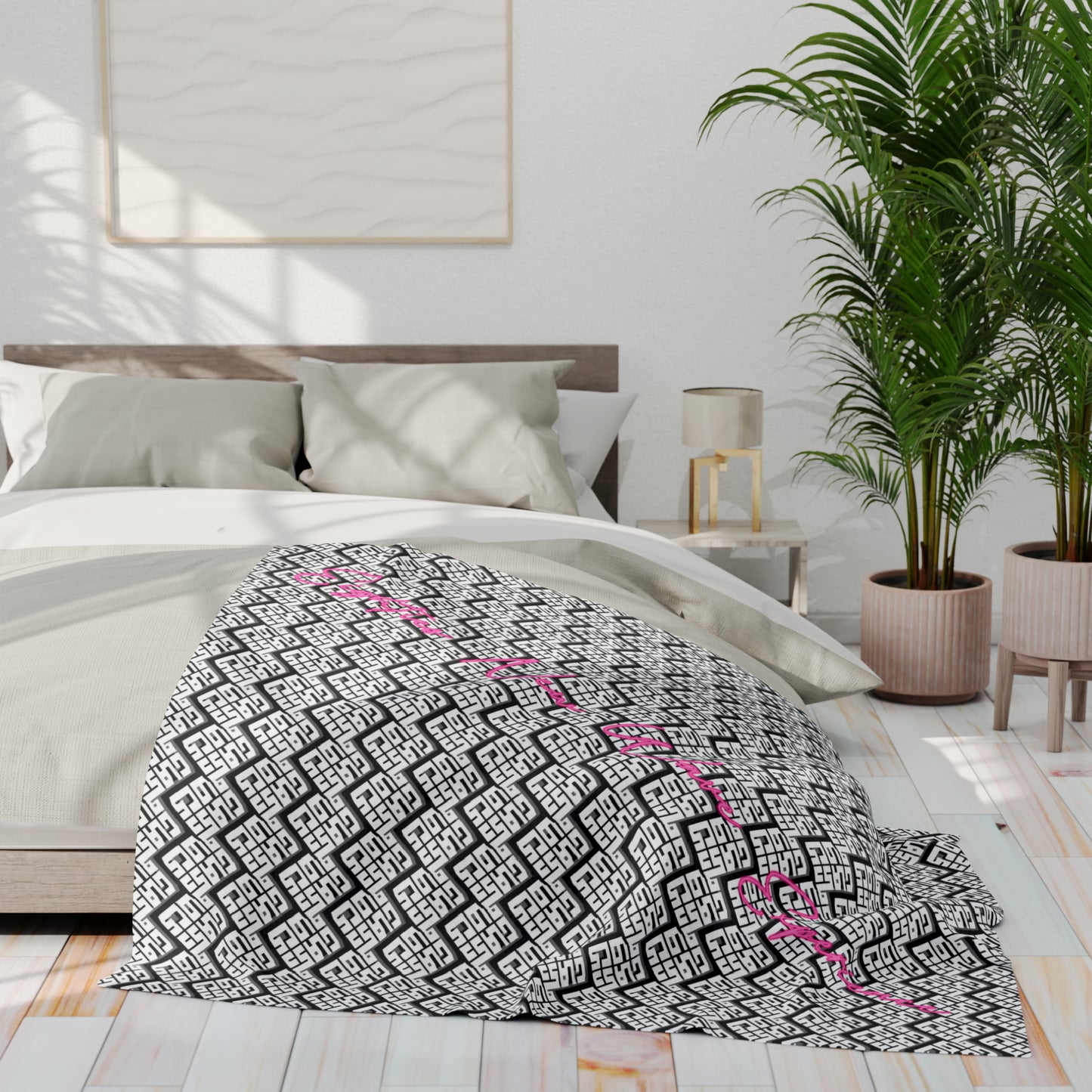 B+W Block Logo New Wave Arctic Fleece Blanket