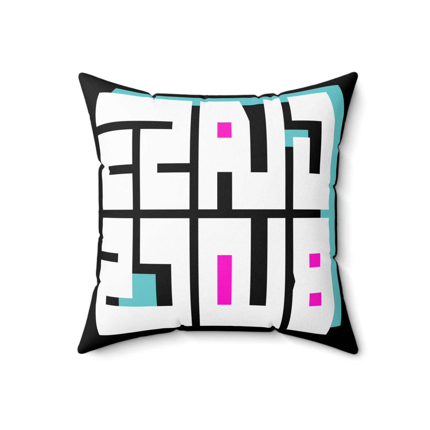 Color Block Logo Square Pillow