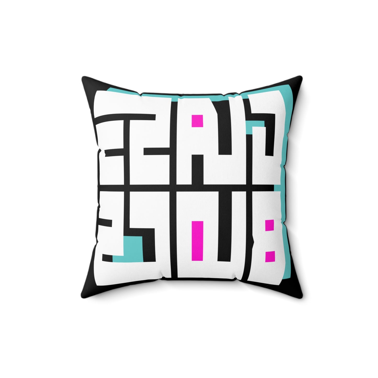 Color Block Logo Square Pillow