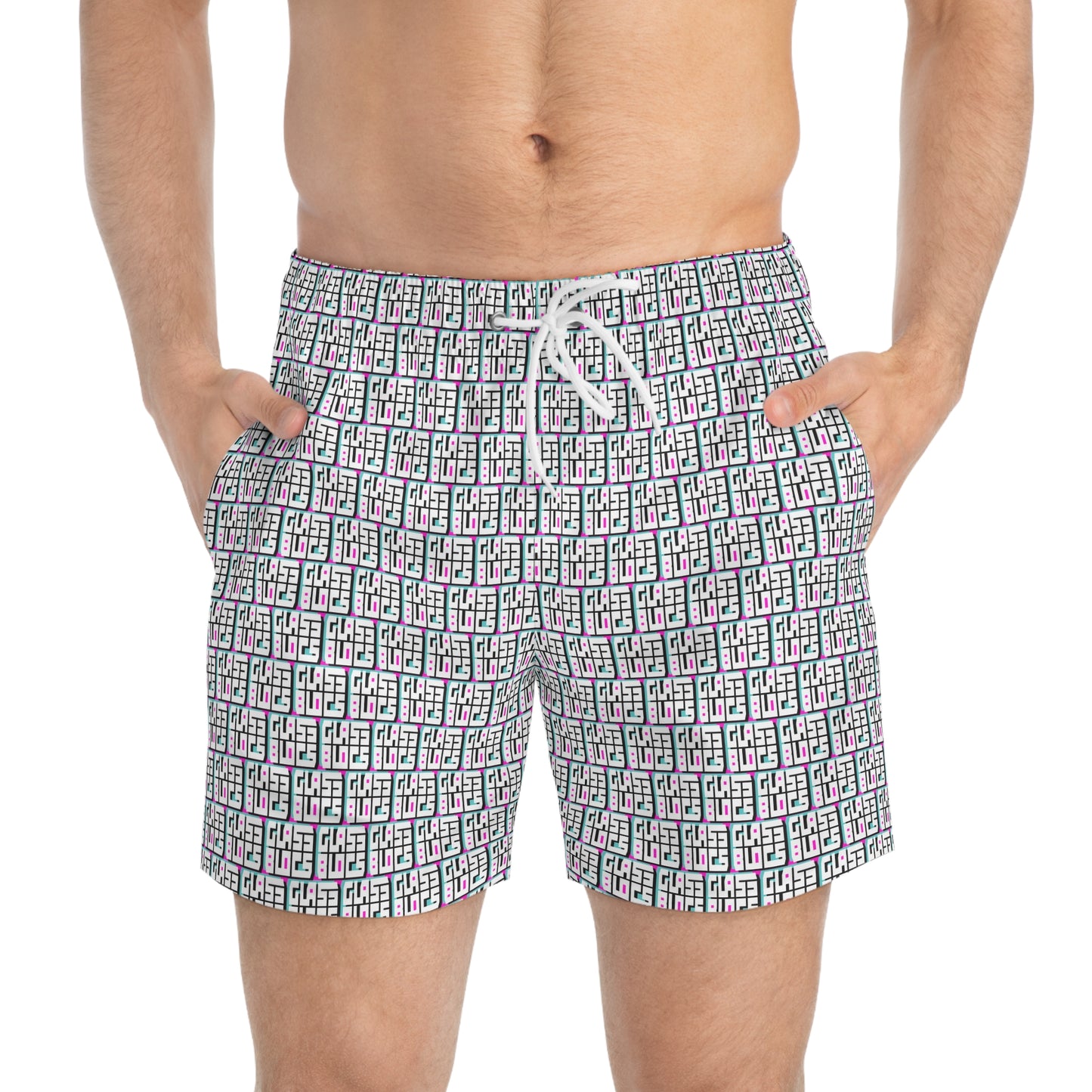 Color Block Logo Swim Trunks