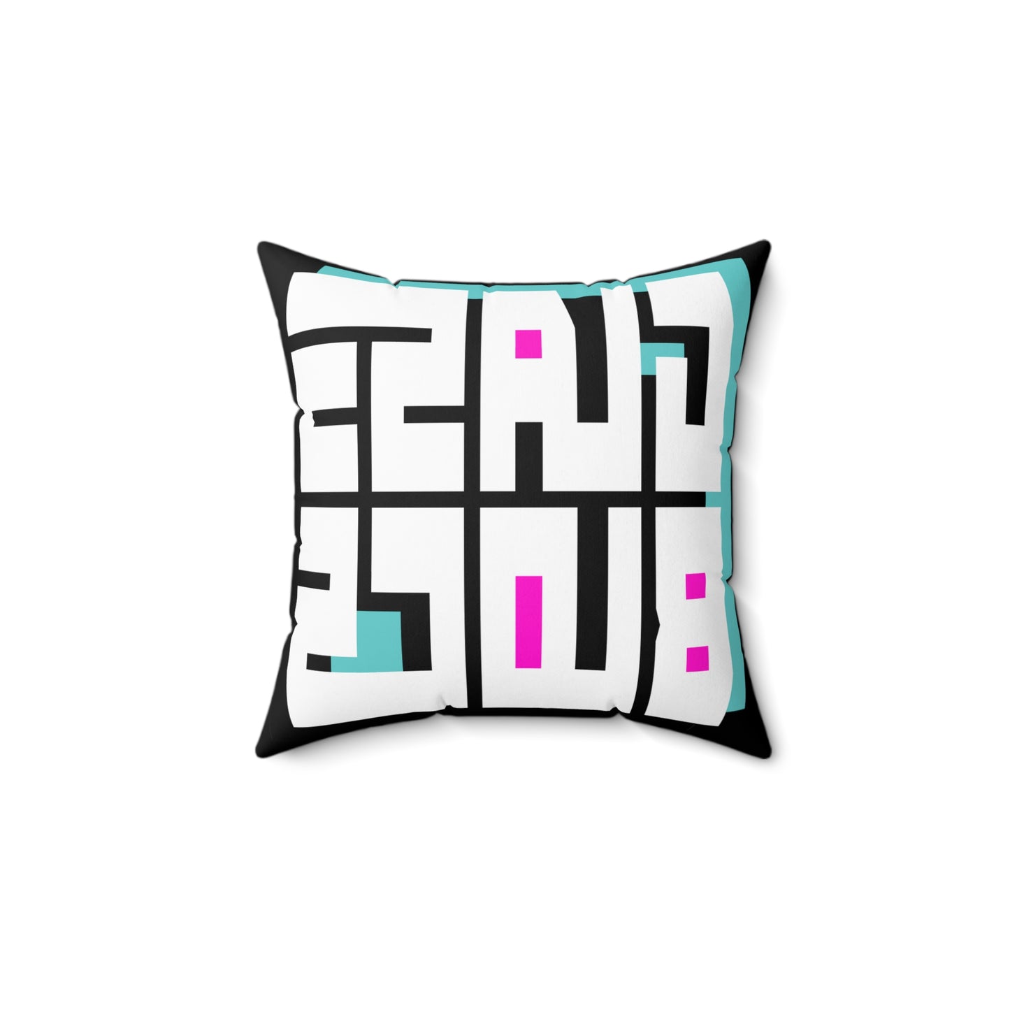 Color Block Logo Square Pillow