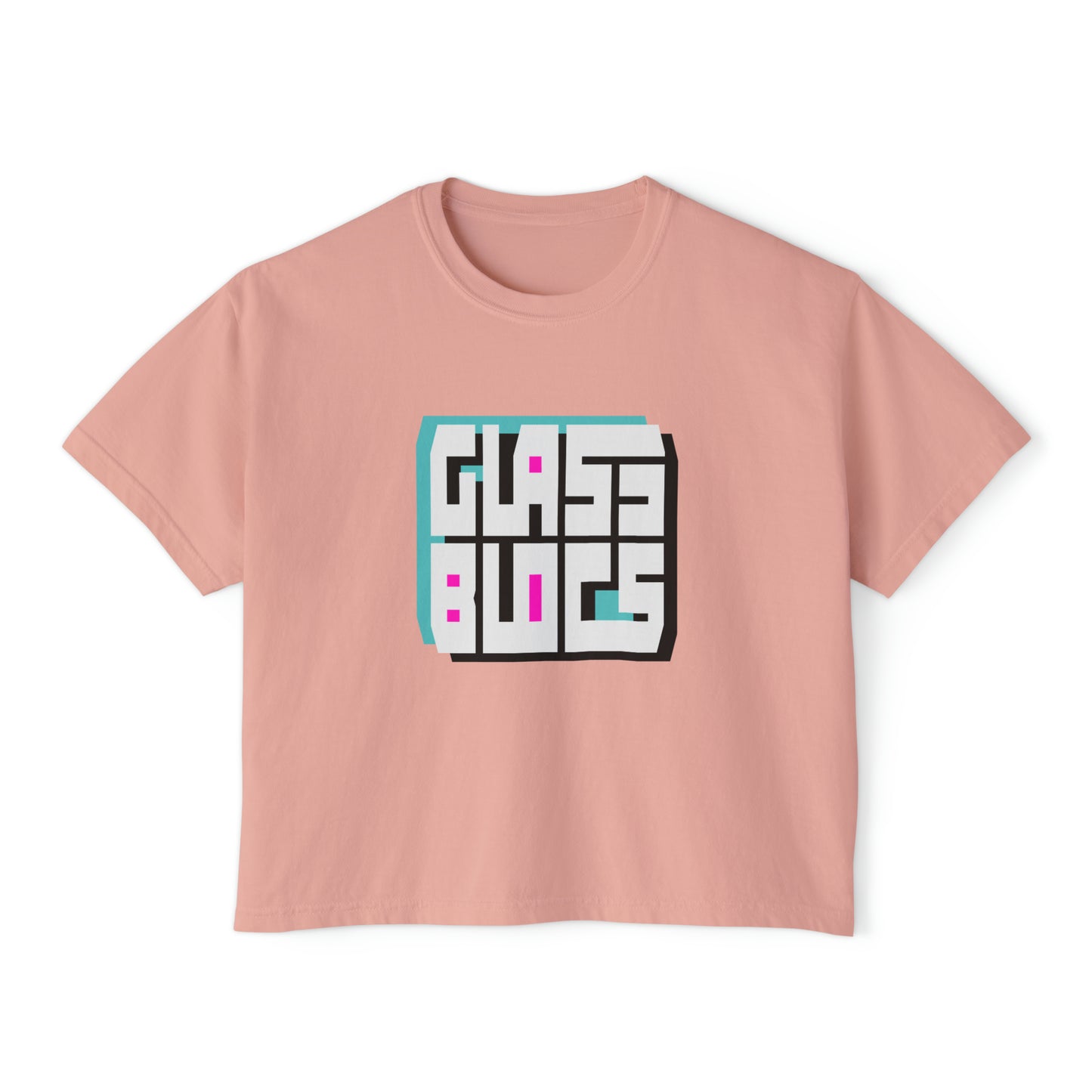 Color Block Logo Women's Retro Boxy T-Shirt