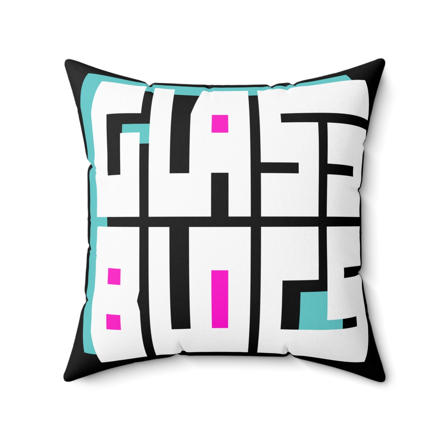 Color Block Logo Square Pillow