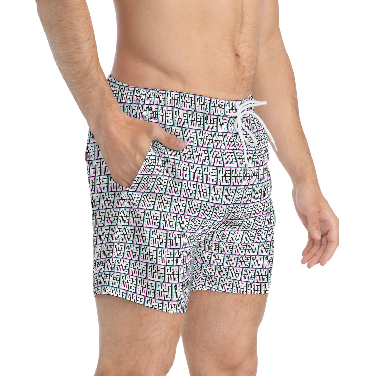Color Block Logo Swim Trunks