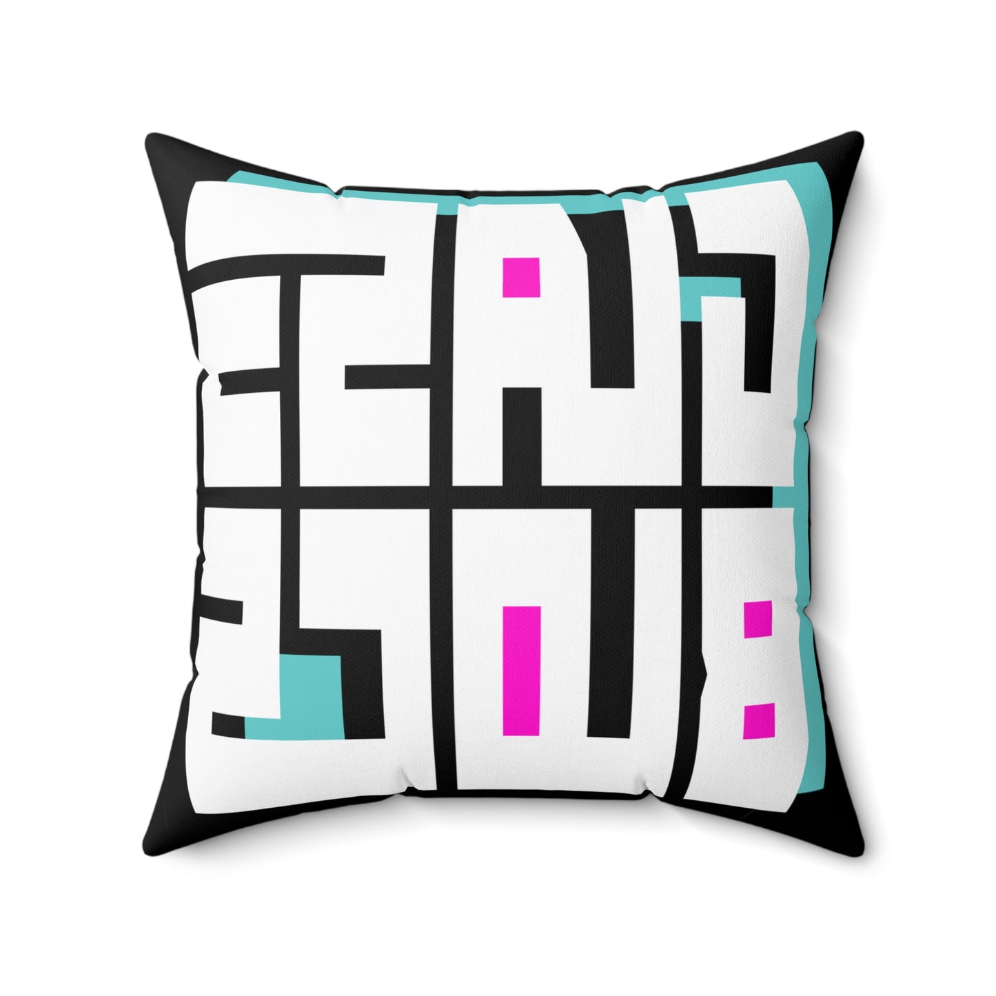 Color Block Logo Square Pillow