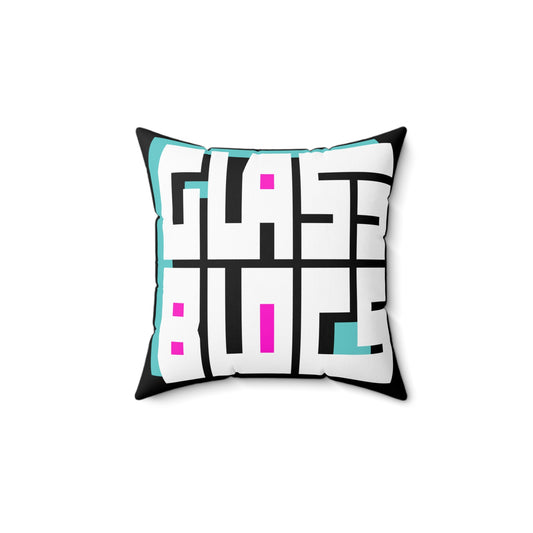Color Block Logo Square Pillow