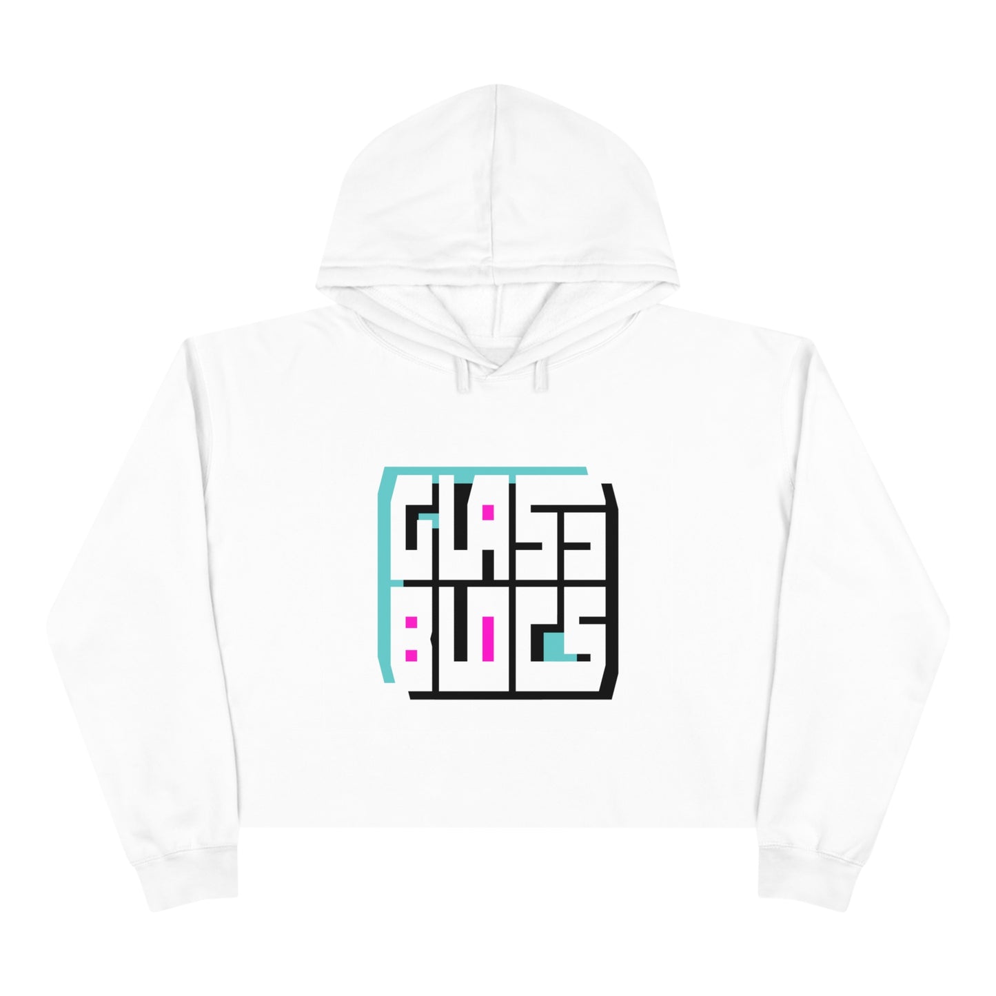 Color Block Logo Crop Hoodie